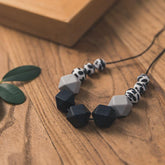 3 Colors Baby Silicone Teething Necklace With Wood PartHandmade-TB00806-Veeddydropshipping